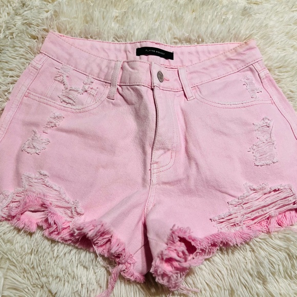 Pink Denim Shorts - Picture 1 of 1
